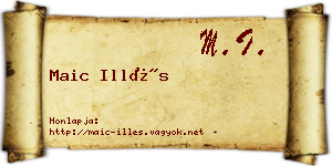 Maic Illés névjegykártya